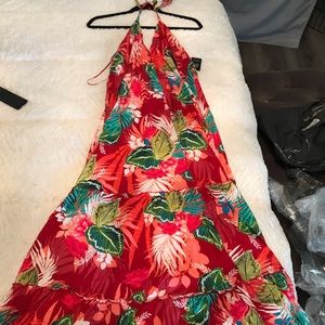 Tropical low back dress